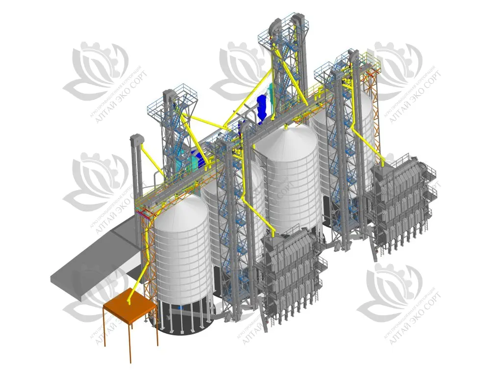 Grain cleaning and processing complexes